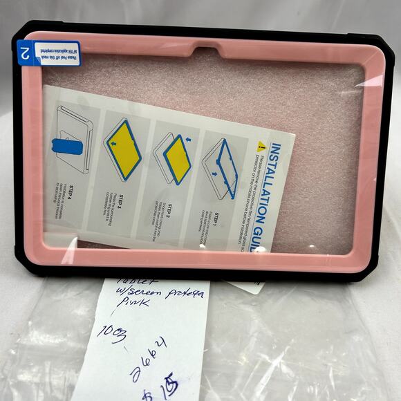 7.5" x 5" Tablet Case with Screen Protector kick stand Thick bumpers NWT - Picture 2 of 6